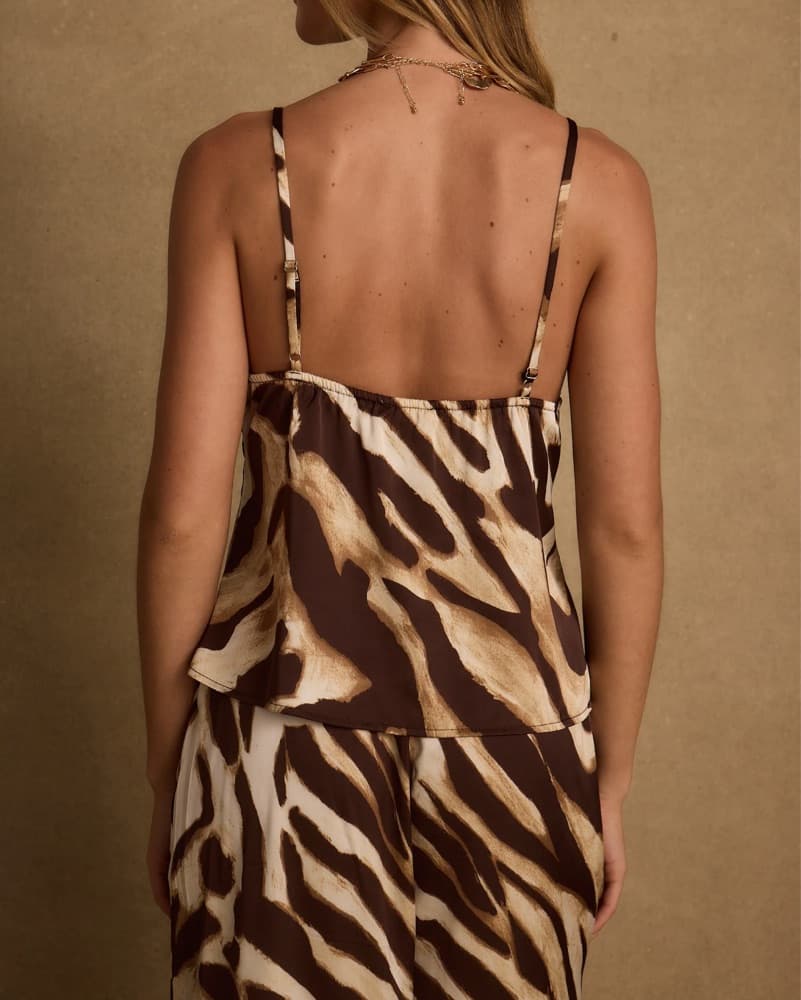 Mocha Zebra Satin Matching Set - Image 3