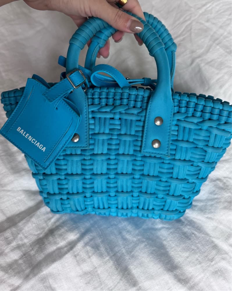 Vibrant Woven Balenciaga Tote - Image 1