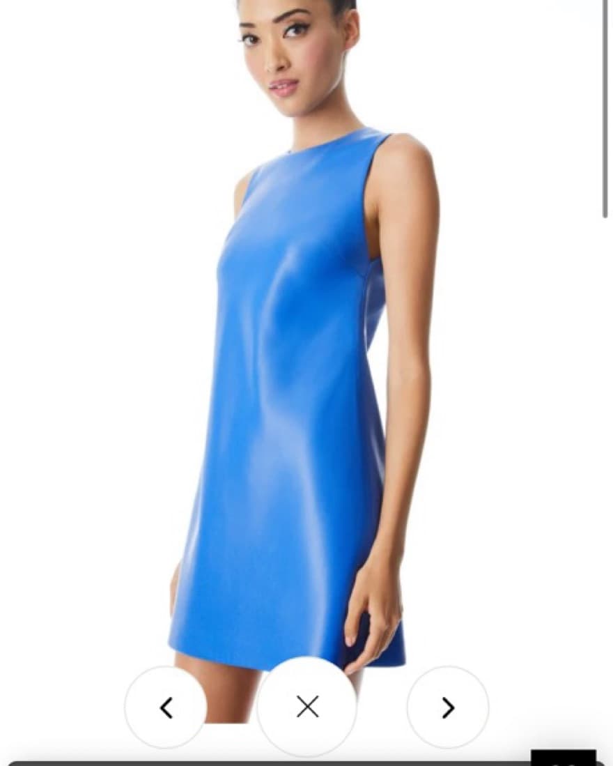 Blue Leather Mini Dress Alice + Olivia - Image 5