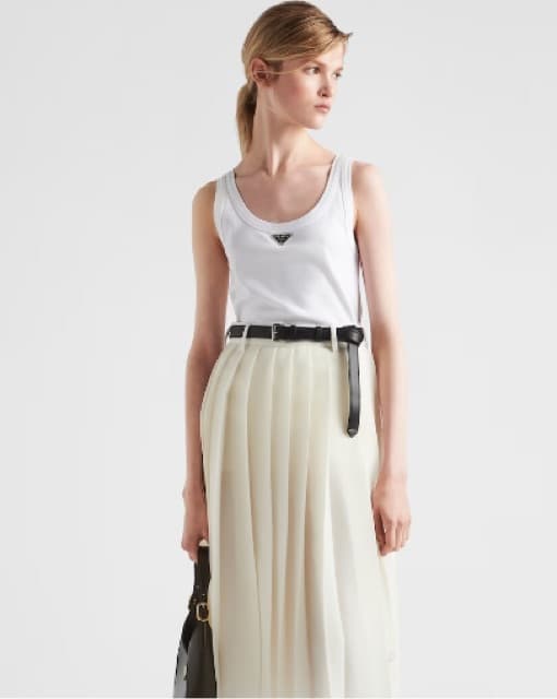 Prada Ribbed knit jersey tank top - Image 2