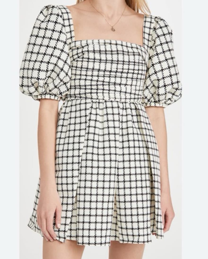 Monochrome Check Mini Dress - Image 1