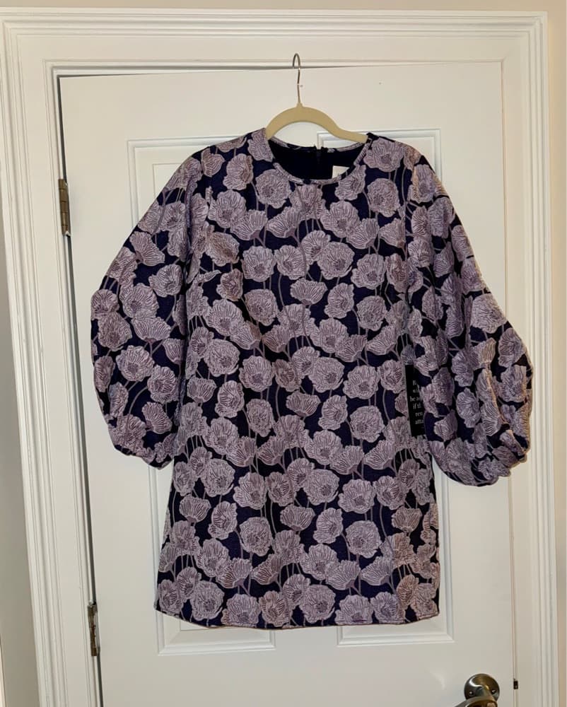 Lilac & Navy Floral Jacquard Janie Mini  - Image 5