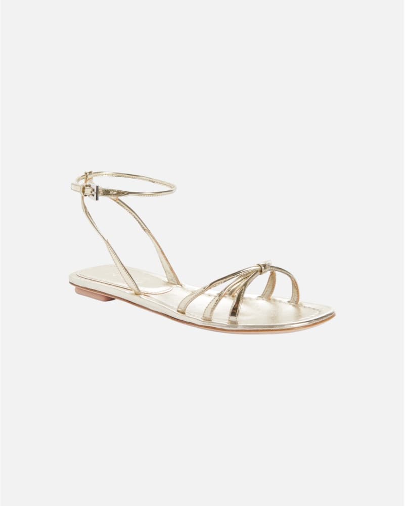 $600 Prada Gold Halo Strap Sandals - Image 4