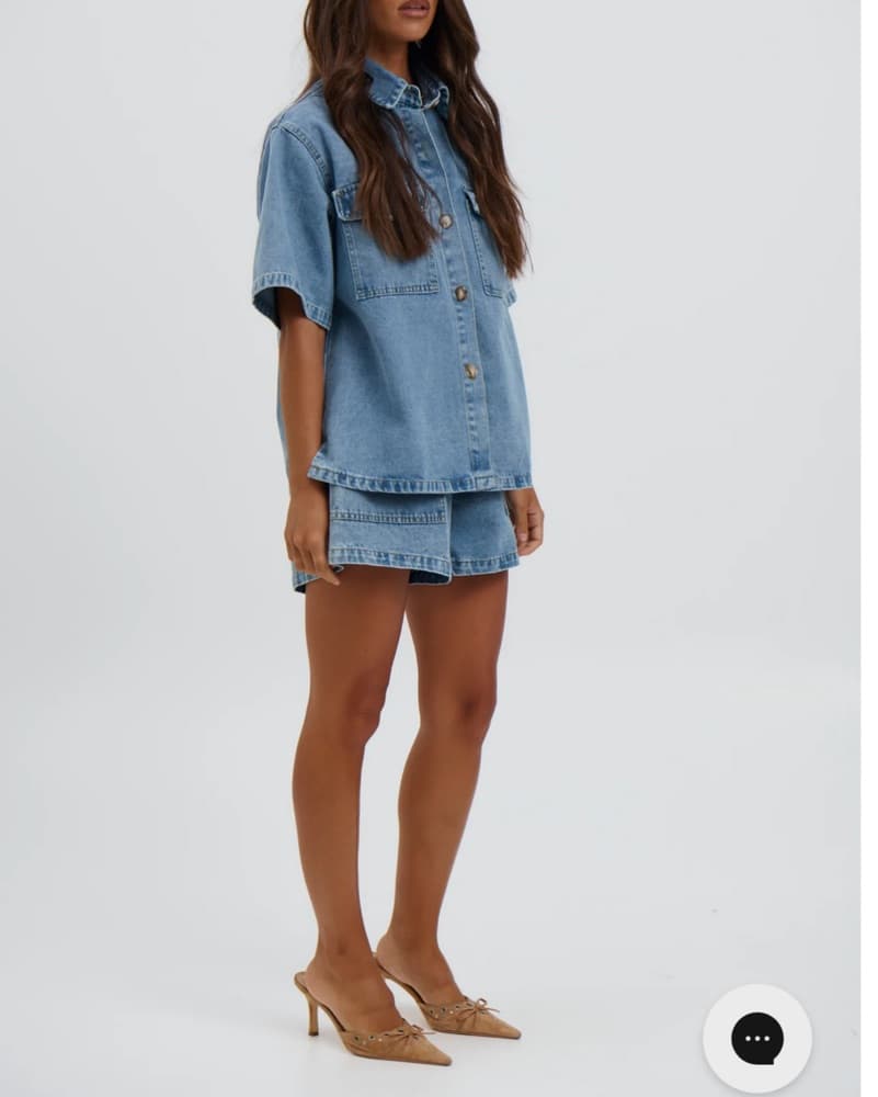 Relaxed Denim Shirt Set - Image 1