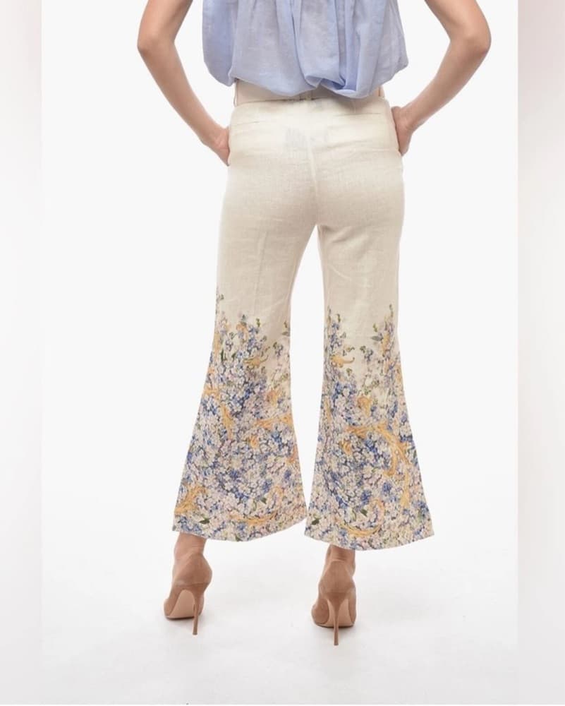 Zimmermann Floral Flare Pants and Belt - Image 2
