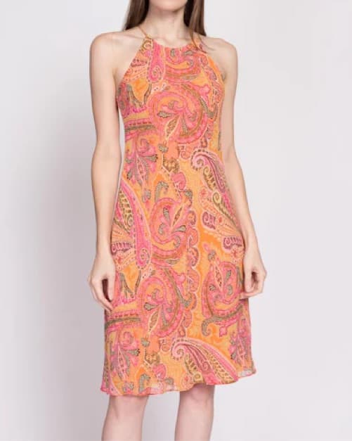 Vintage Ann Taylor 90s Silk Halter Dress - Image 1