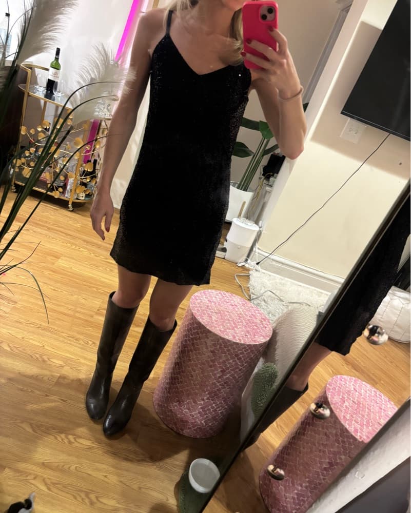 Aqua Glamorous Sequin Black Dress - Image 6