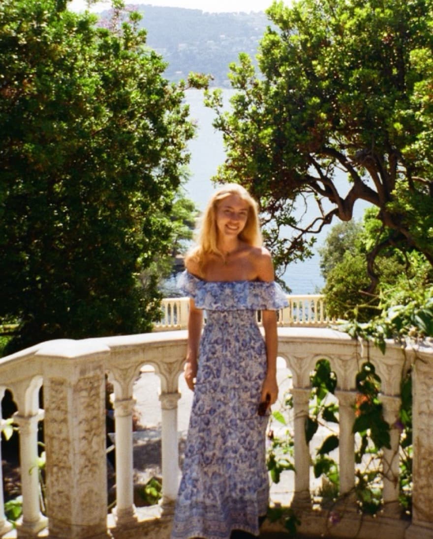 Off The Shoulder Blue Dress - Image 1