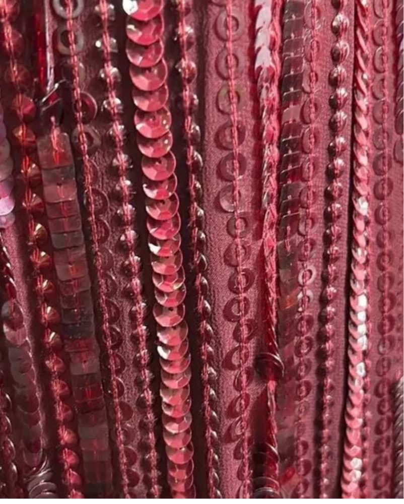 Burgundy Sequin Dress - Image 3