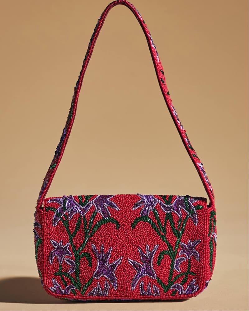 Anthropologie Red Fiona Beaded Bag - Image 3