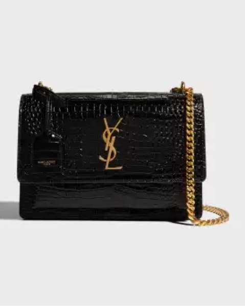 Luxurious Croc-Embossed Leather Shoulder Bag - Image 1