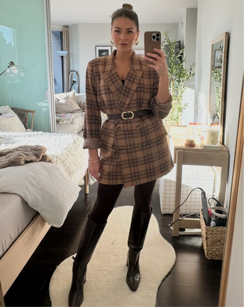 Aritzia Chic Plaid Blazer Dress - Image 1