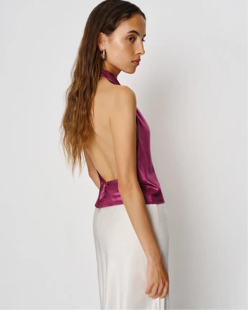 Reformation Silk Backless Hibiscus Top  - Image 2
