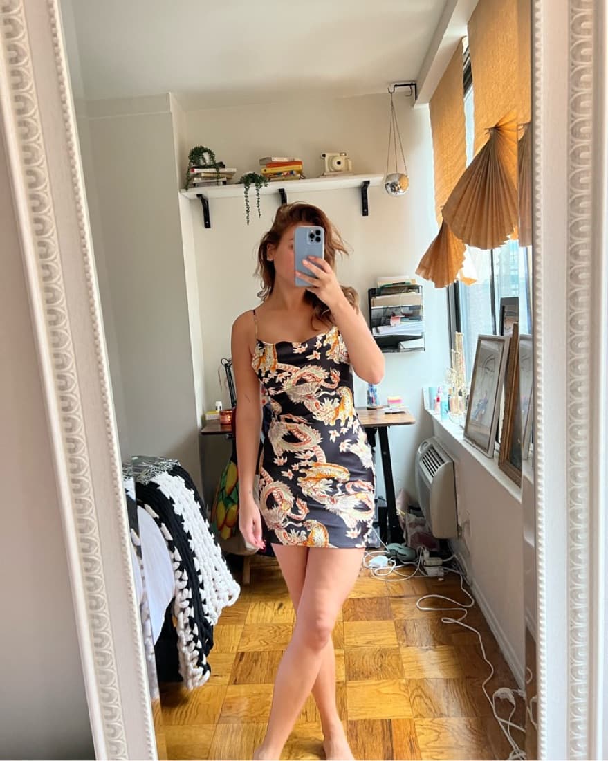 Dragon/tiger Printed Silk Dress - Image 1