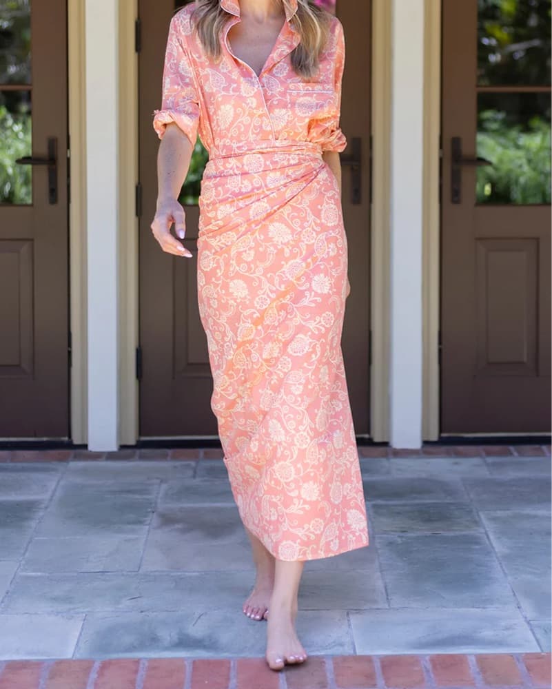 Julia Amory Coral Floral Pareo Wrap - Image 2