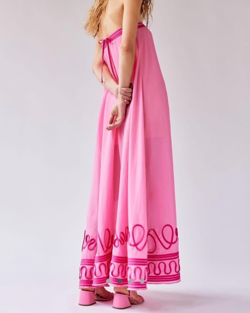 The Wolf Gang Casella Maxi Dress Pink - Image 3
