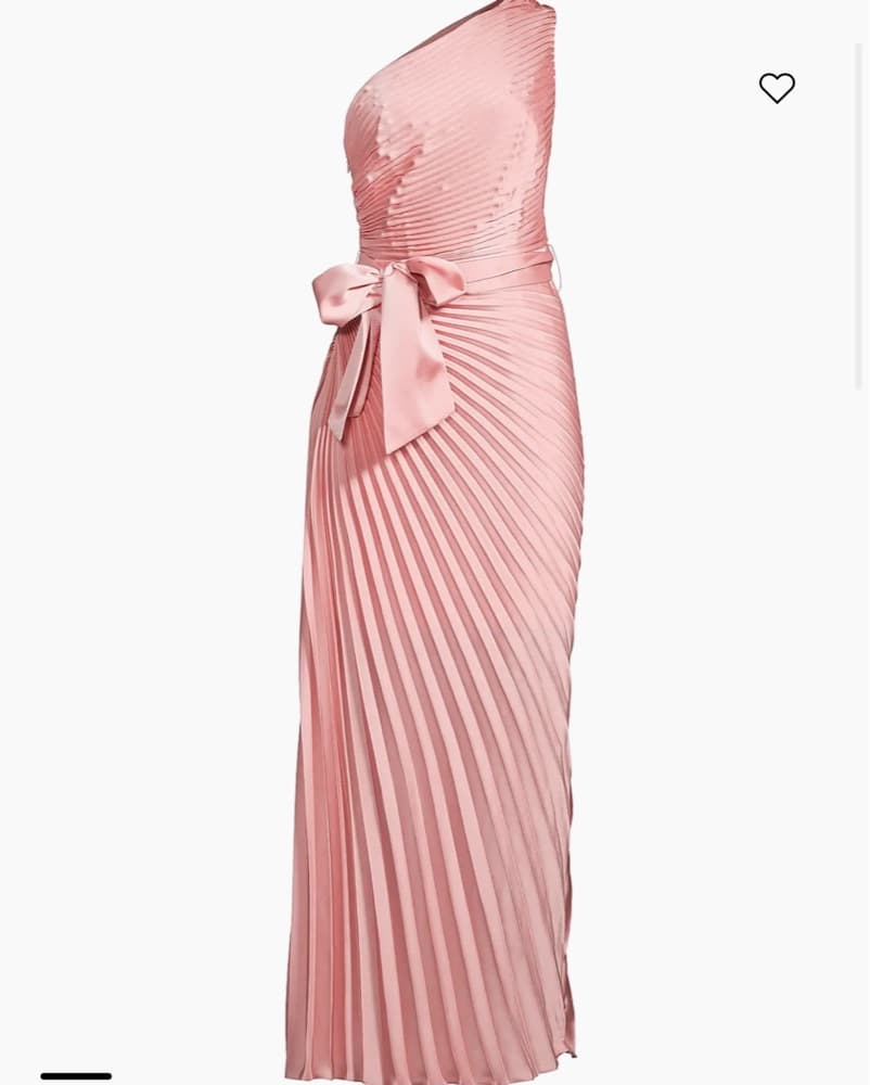 Pink One-Shoulder Pleated Maxi Dress - Image 1