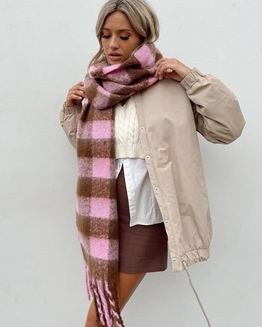 Princess Polly Scarf- Pink/Brown - Image 4