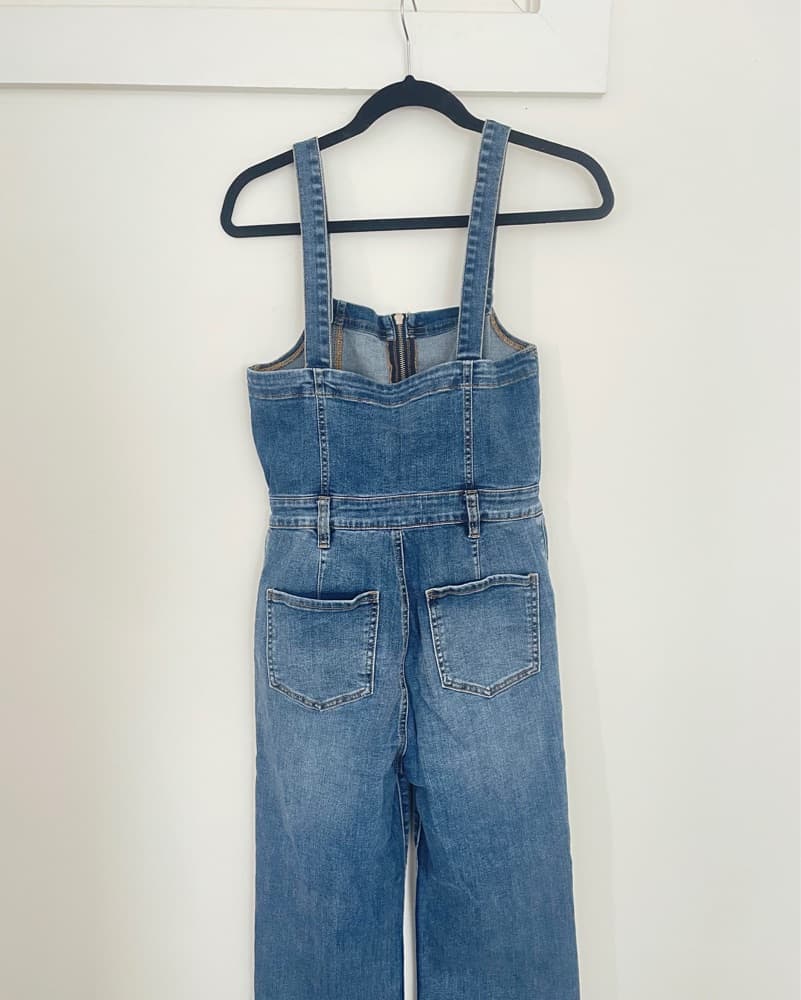 Denim Bootcut Jumpsuit Overalls - Image 3