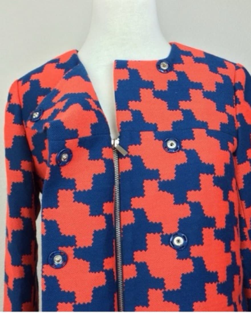Diane von Furstenber houndstooth Pea Coa - Image 3