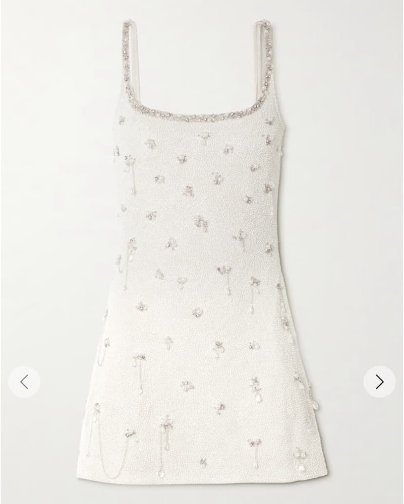 Clio Peppiatt Droplet White Mini Dress - Image 1
