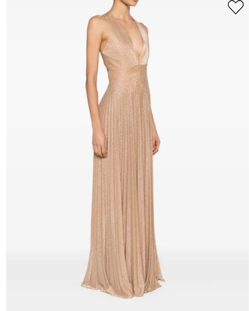 NISSA glittery plisse-effect gown  - Image 3