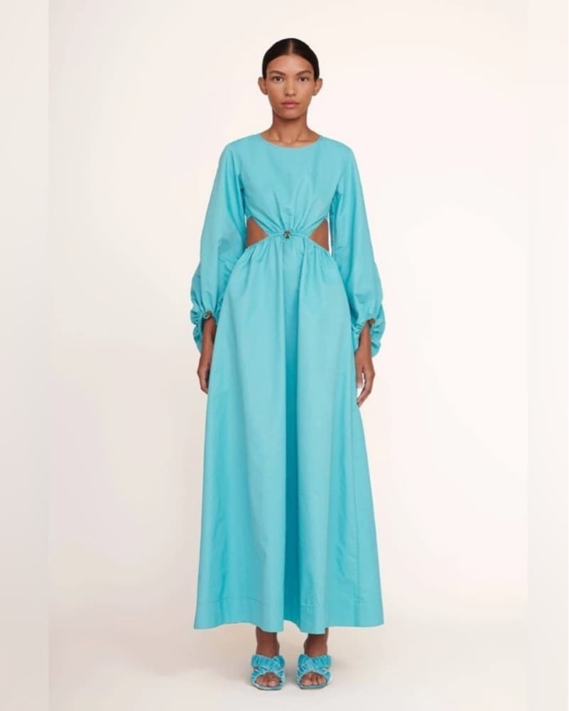 Vibrant Turquoise Maxi Dress - Image 2