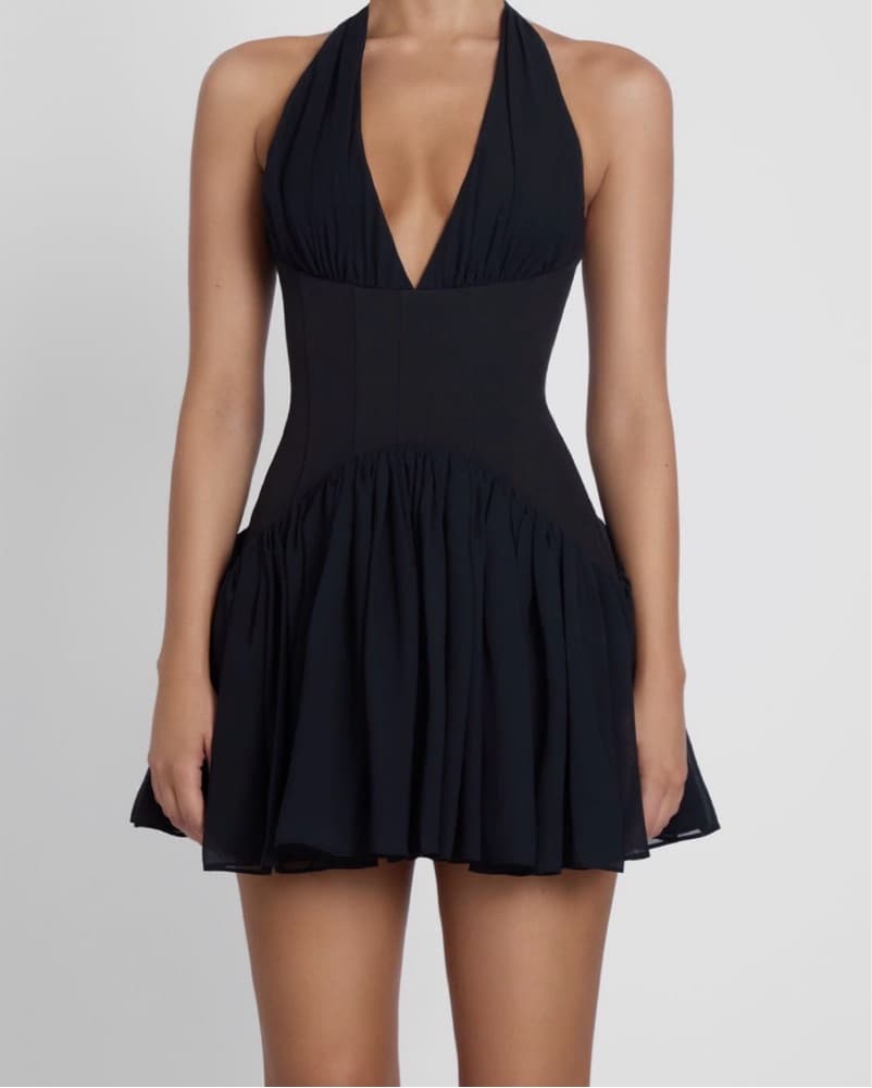Elegant Black Halter Dress - Image 1