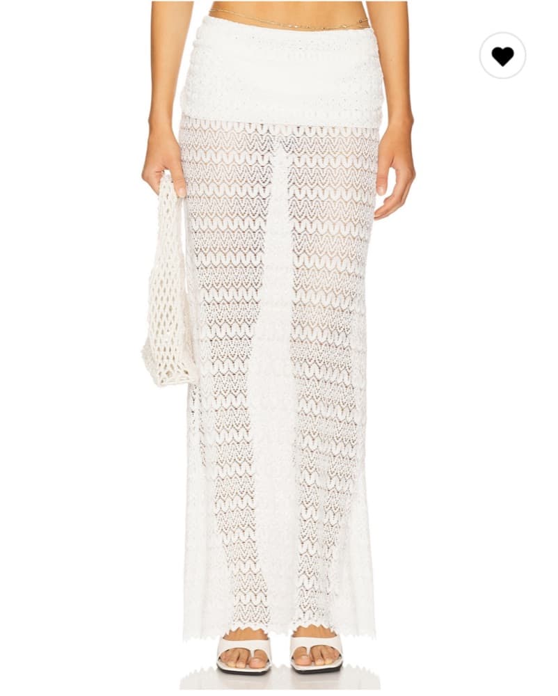 White Maxi Crochet Skirt - Image 2