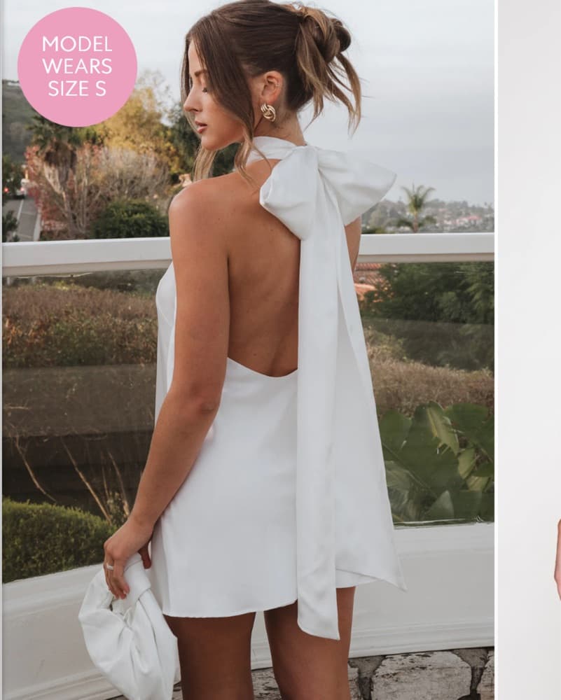 White Halter Mini Dress - Image 1