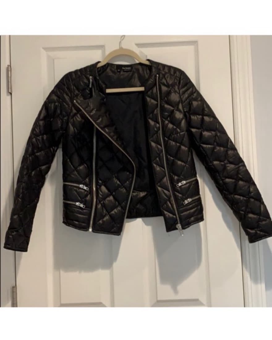 The Kooples Quilted Cropped Moto Jacket - Image 1