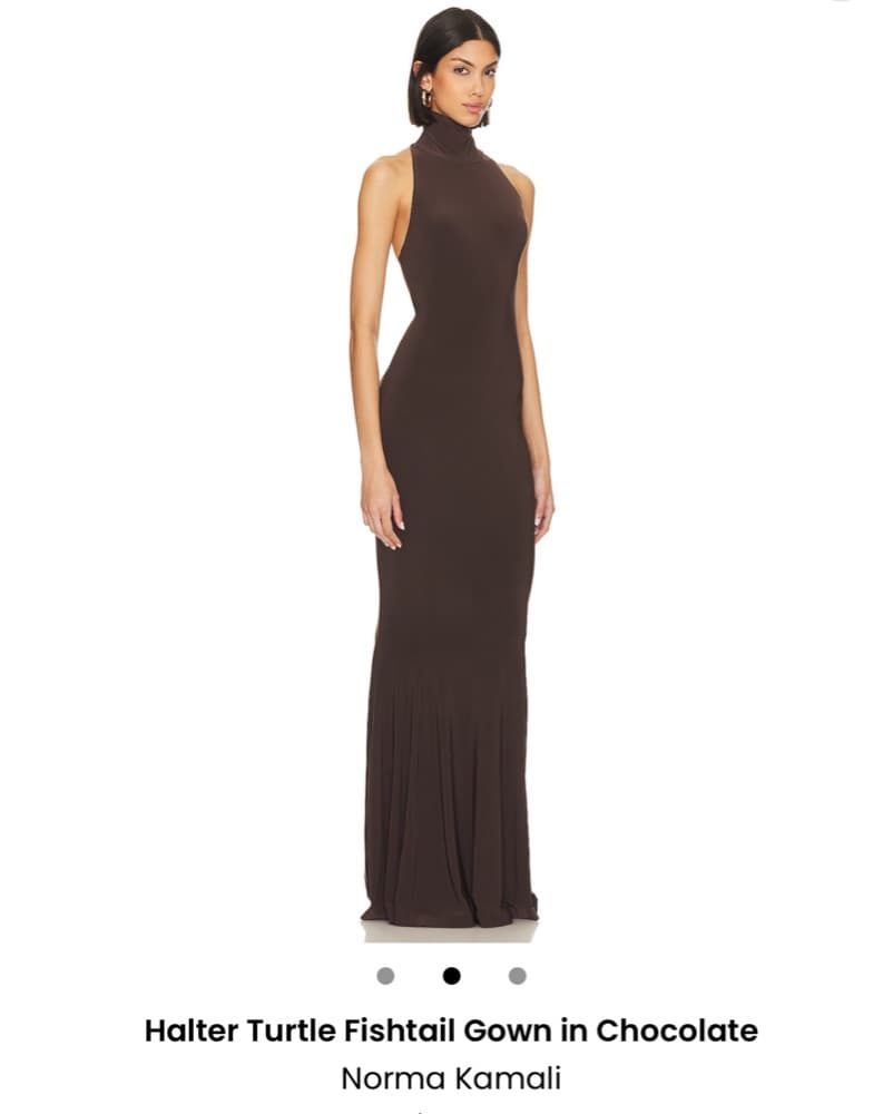 Norma Kamali Halter Turtle Fishtail Gown - Image 1