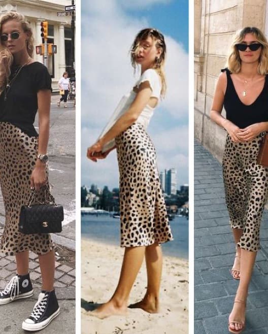 Realisation Par Midi Satin Leopard Skirt - Image 1