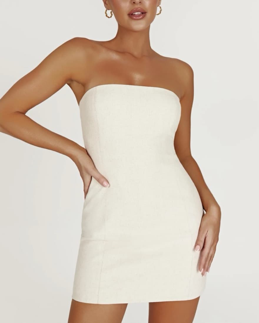MESHKI Linen Mini Dress  - Image 4