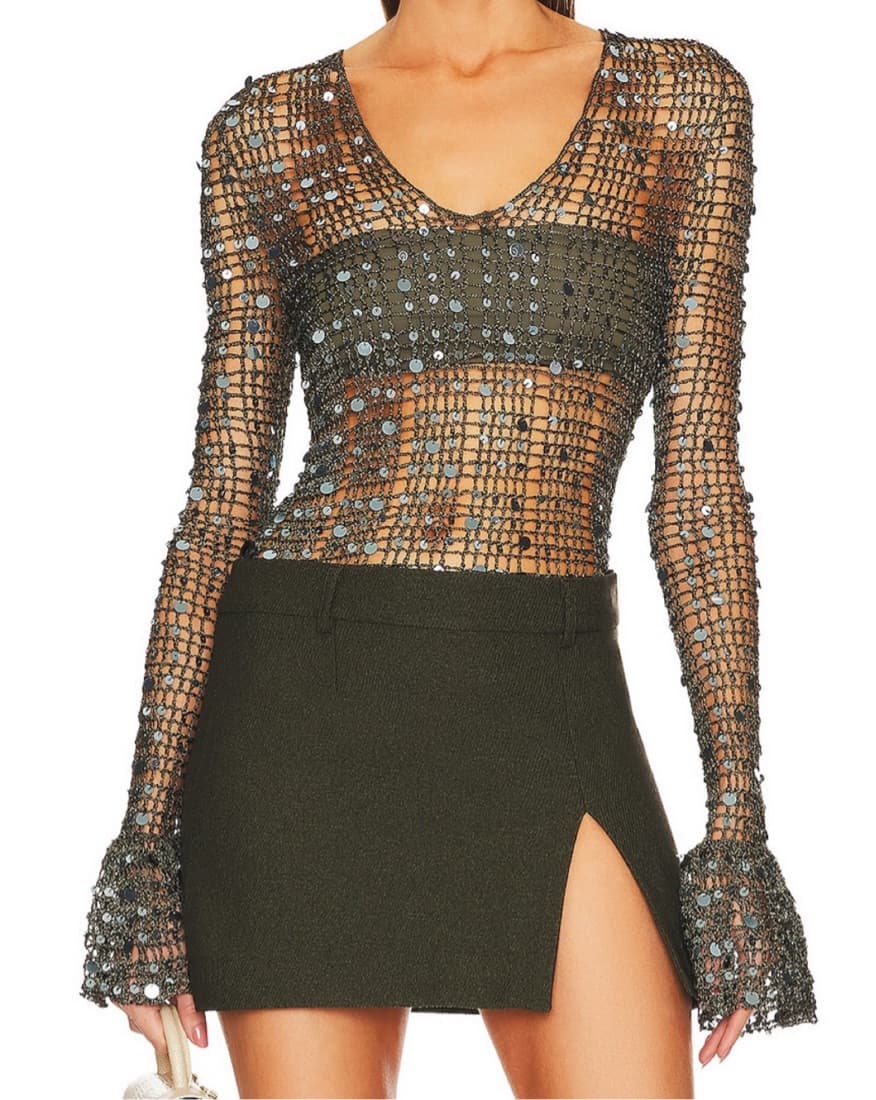 Aya Muse Revolve Sheer Knit Top - Image 3