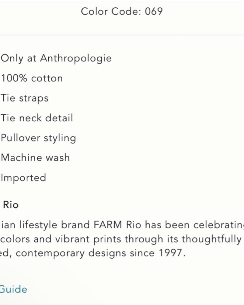 FARM RIO X ANTHROPOLOGIE TIE-STRAP MINI  - Image 5