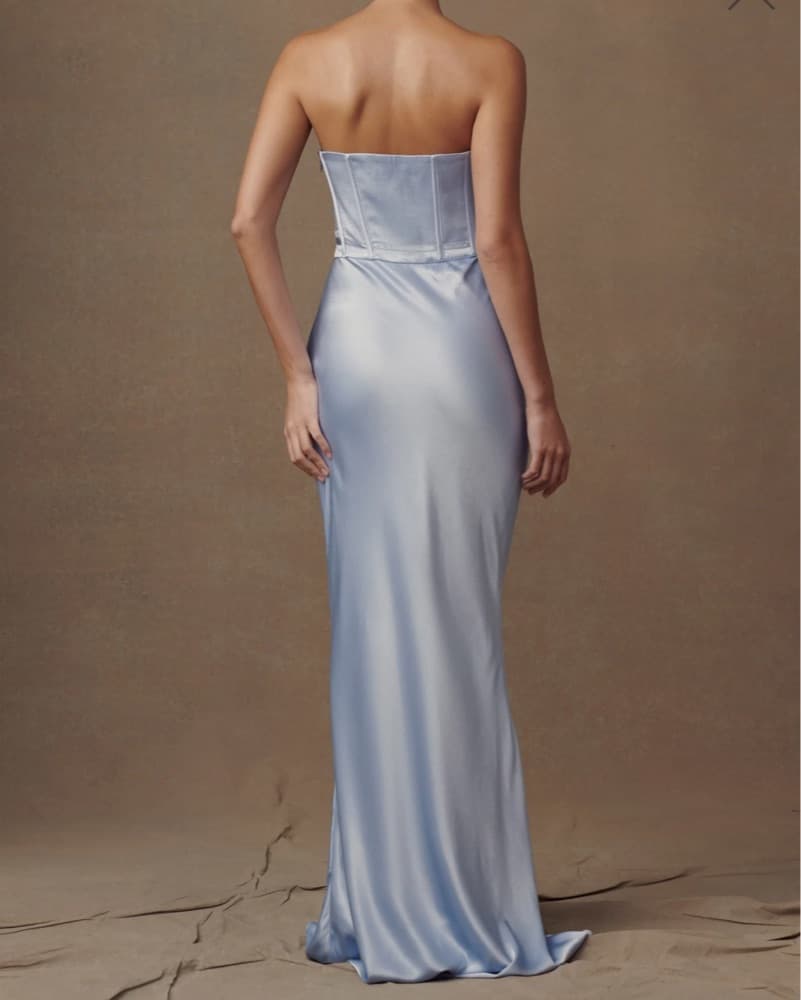 Strapless Powder Blue Meshki Gown  - Image 5