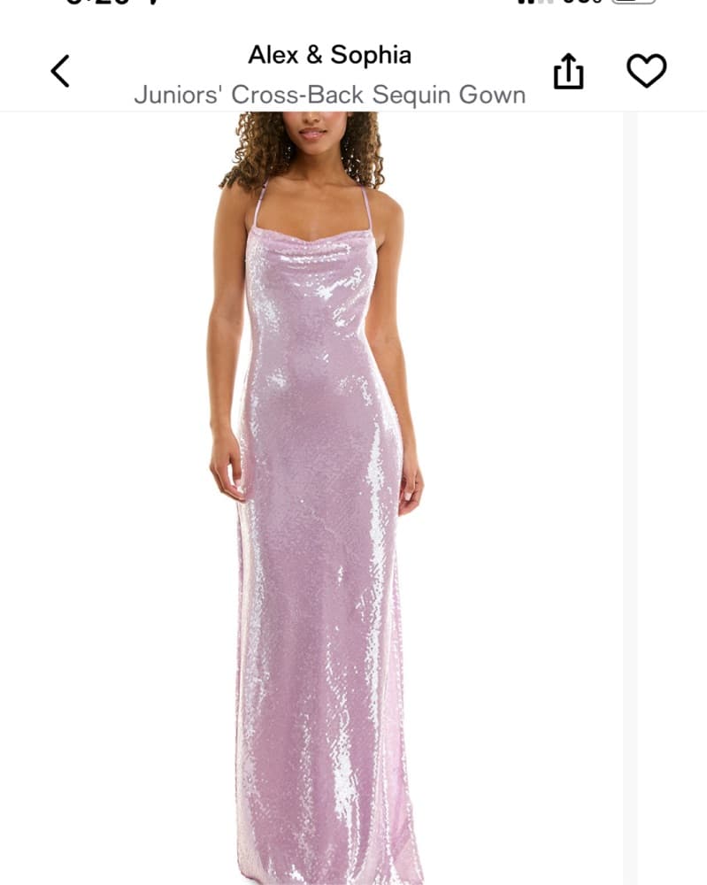 Sequin Lilac Open Back Gown - Image 2