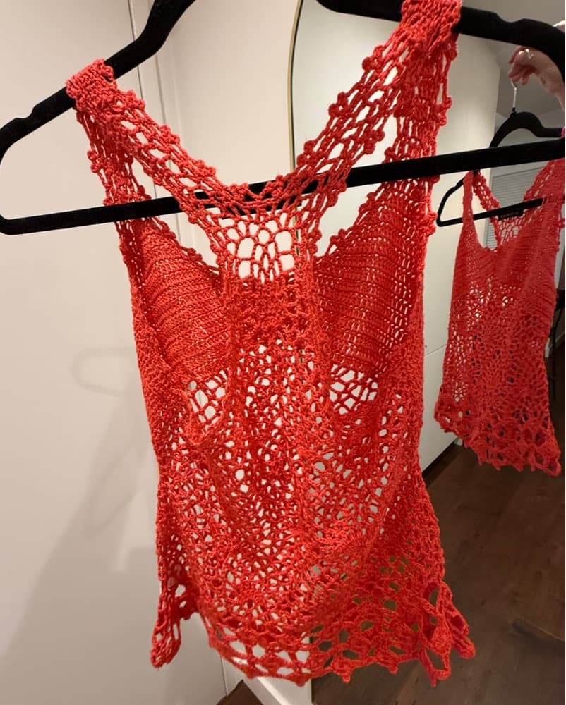 GORGE Crochet Tank Top – Bright Coral - Image 4