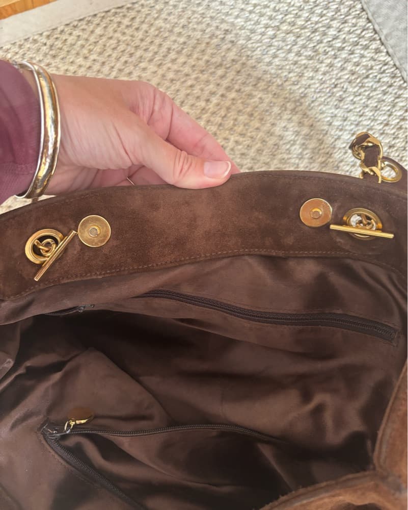 Chanel Brown Suede Tote - Image 5
