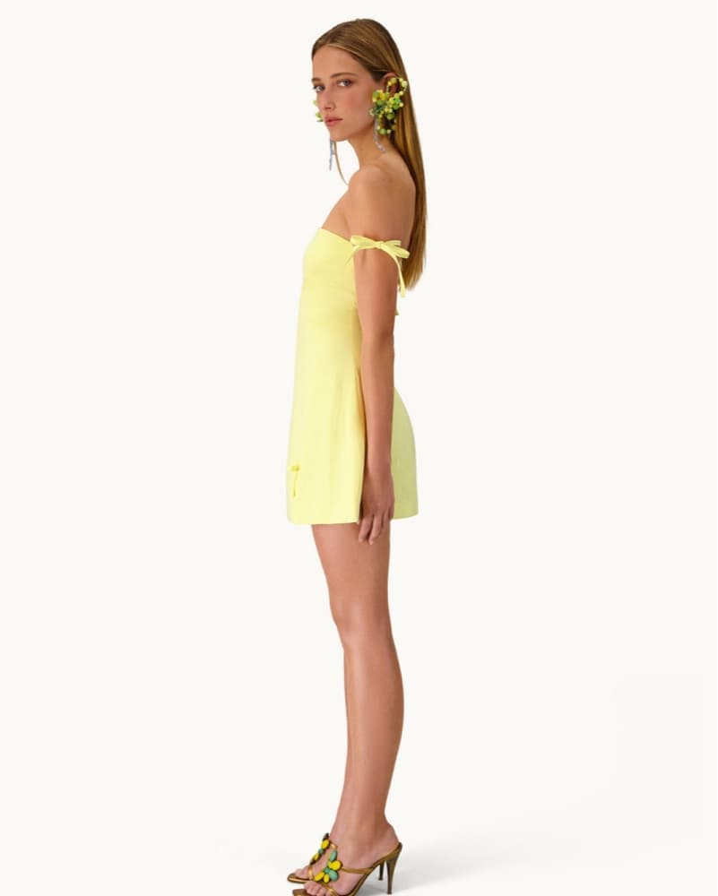 Bright Yellow Off-Shoulder Dress - Image 3