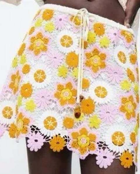 Zara Crochet Mini Skirt Cover Up - Image 1