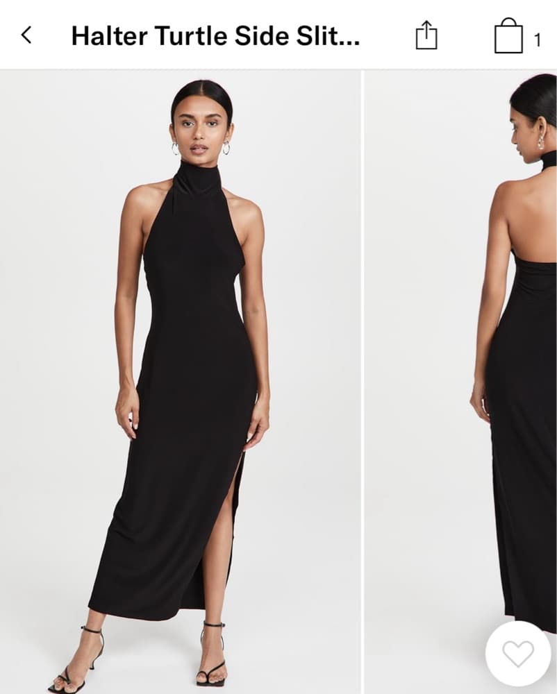 Norma Kamali Halter Side Slit Gow - Image 4