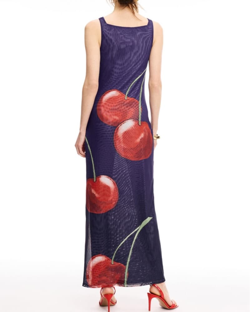 Cherry Mesh Midi Dress - Image 2