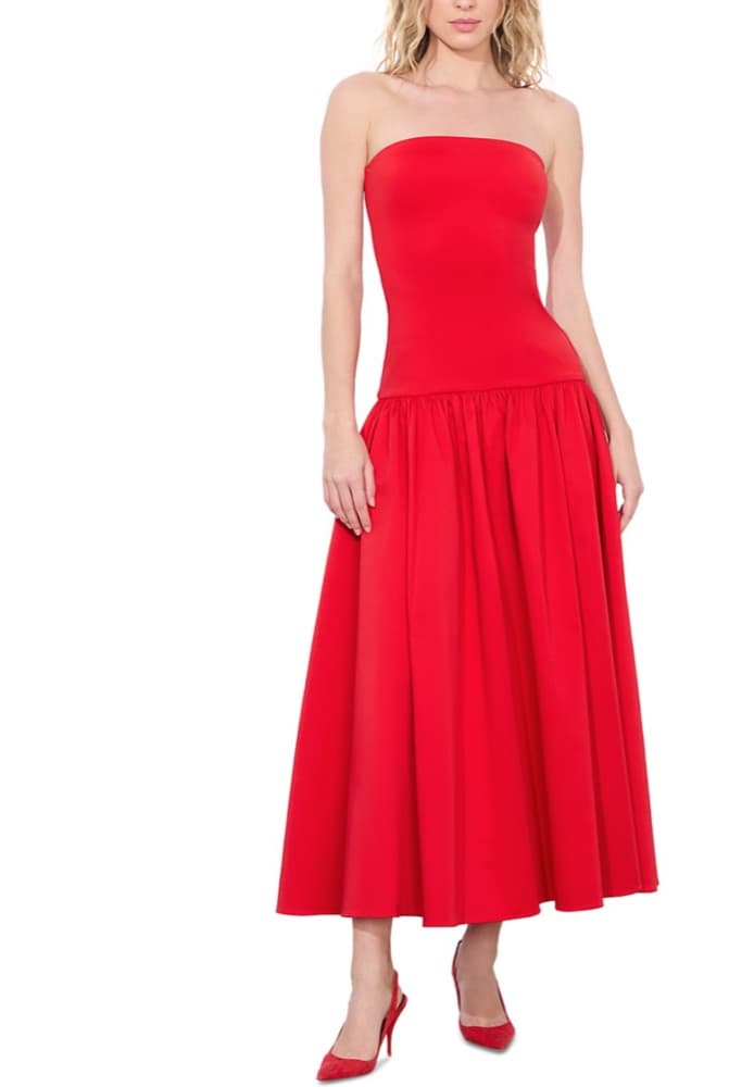 Red Drop Waist Dress - Image 1