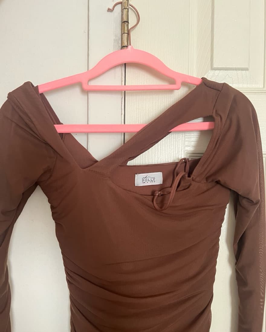 Oh Polly Brown Mini Dress - Image 2