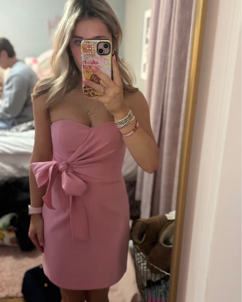 Pink French Collection Tie Dress - Image 1
