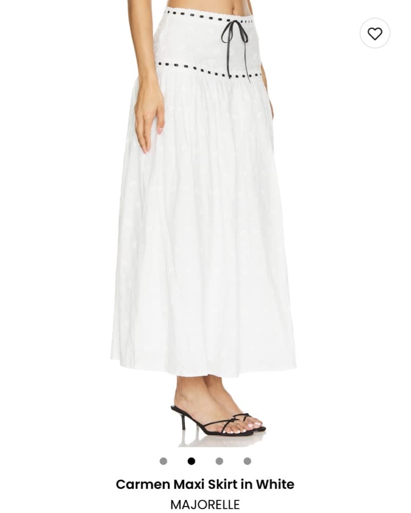 MAJORELLE Carmen maxi skirt in white  - Image 1