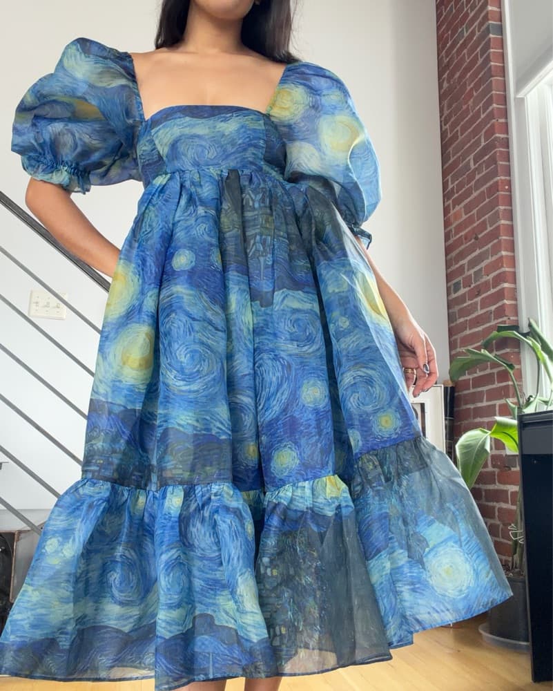 Selkie Starry Night French Puff Dress - Image 2