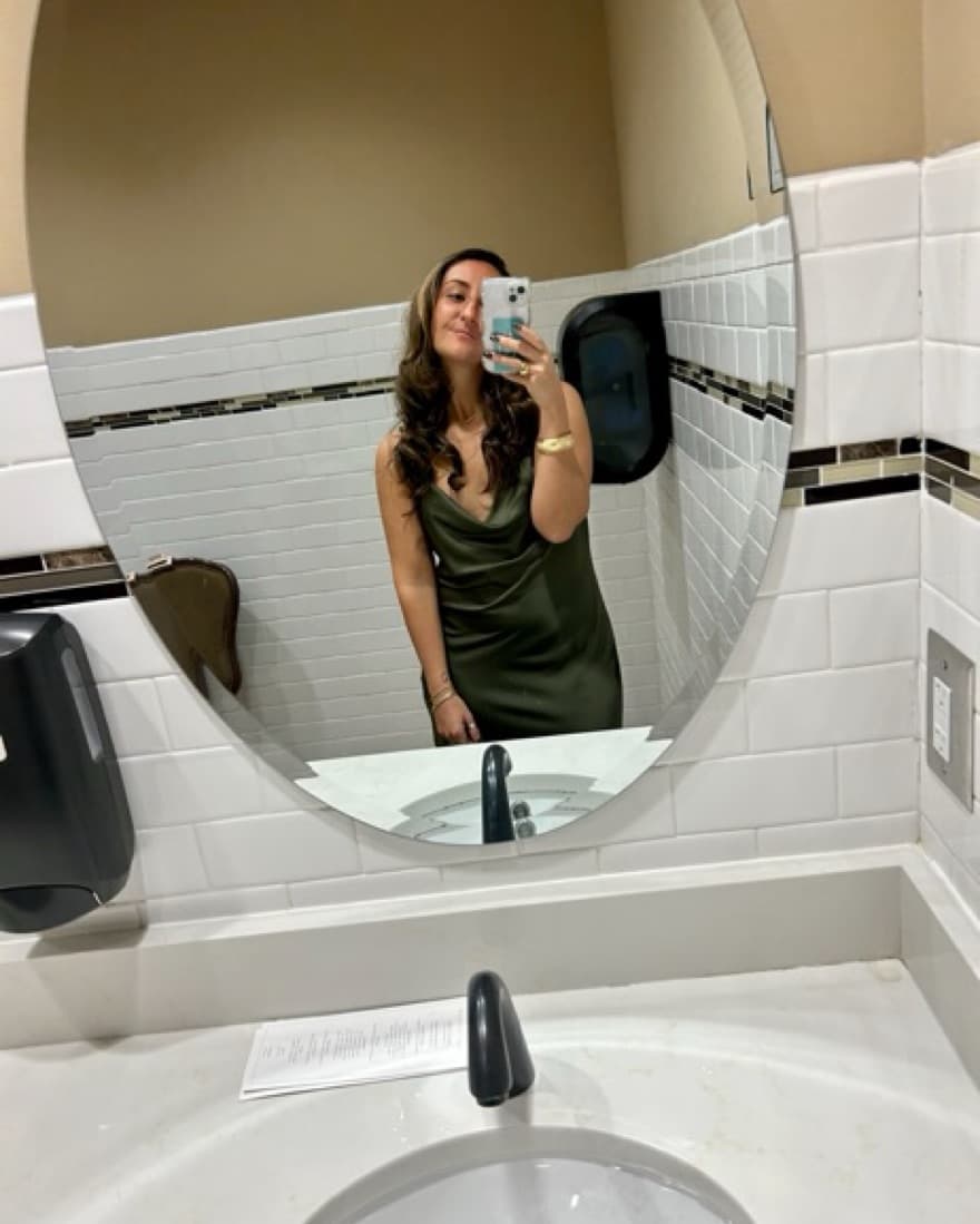Dark Green Silk Dress - Image 1
